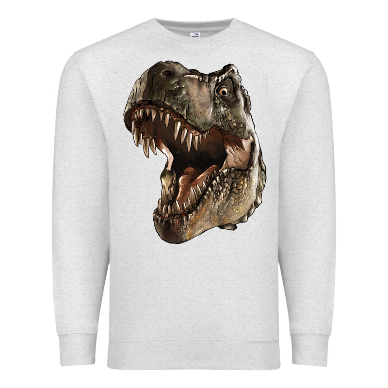 Tyrannosaurus T Rex Face Premium Sweatshirt by LillyAllenDesigns | Teevron