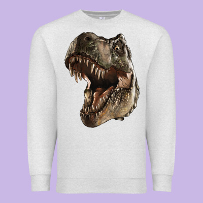 Tyrannosaurus T Rex Face Premium Sweatshirt Designed By Lillyallendesigns