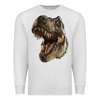 Oatmeal Heather Tyrannosaurus T Rex Face Premium Sweatshirt - LillyAllenDesigns