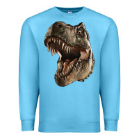 Ocean Blue Tyrannosaurus T Rex Face Premium Sweatshirt - LillyAllenDesigns