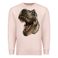 Pale Pink Tyrannosaurus T Rex Face Premium Sweatshirt - LillyAllenDesigns