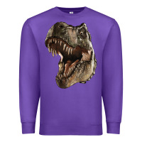 Purple Tyrannosaurus T Rex Face Premium Sweatshirt - LillyAllenDesigns