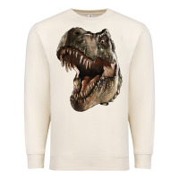 Sandshell Tyrannosaurus T Rex Face Premium Sweatshirt - LillyAllenDesigns