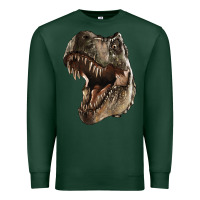 Sports Green Tyrannosaurus T Rex Face Premium Sweatshirt - LillyAllenDesigns