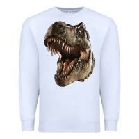 White Tyrannosaurus T Rex Face Premium Sweatshirt - LillyAllenDesigns