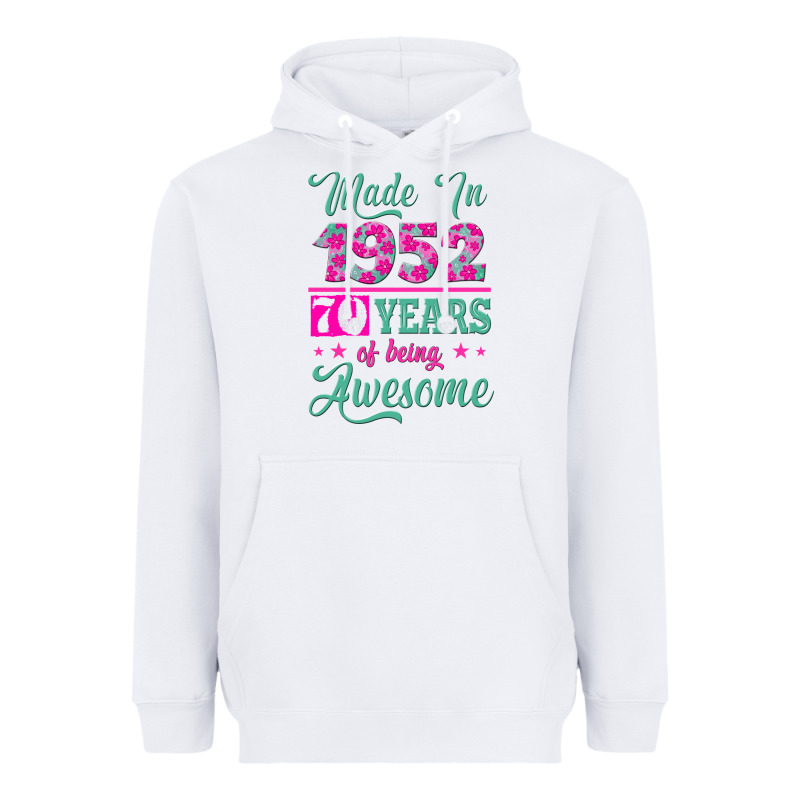 Made In 1952, 70 Years Of Being Awesome Kopya Heavyweight Hoodie by Jasminsmagicworld | Teevron