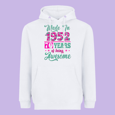 Made In 1952, 70 Years Of Being Awesome Kopya Heavyweight Hoodie Designed By Jasminsmagicworld