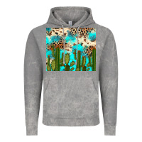 Cloud Rock cactus turquoise leopard cowhide tumbler rana Vintage Hoodie - RanaPortraitStore