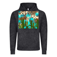 Vintage Black cactus turquoise leopard cowhide tumbler rana Vintage Hoodie - RanaPortraitStore