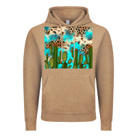 Vintage Coffee cactus turquoise leopard cowhide tumbler rana Vintage Hoodie - RanaPortraitStore
