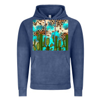 Vintage Denim cactus turquoise leopard cowhide tumbler rana Vintage Hoodie - RanaPortraitStore