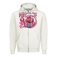 Oatmeal Heather in october we wear pink Zipper Hoodie - JahusDesignShop