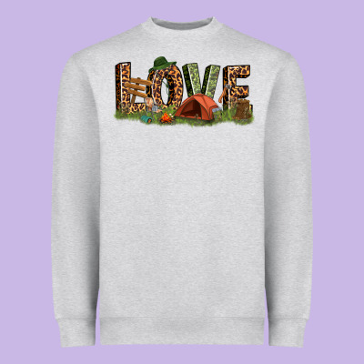 Love Camping Heavyweight Sweatshirt Designed By Texasbilliewilder