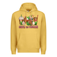 Antique Gold chicken   coffee cups Premium Hoodie - MaliasSmallBusiness