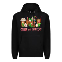 Black chicken   coffee cups Premium Hoodie - MaliasSmallBusiness