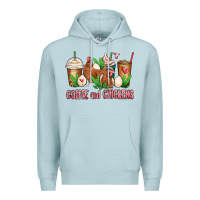 Blue Mist chicken   coffee cups Premium Hoodie - MaliasSmallBusiness
