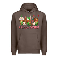 Coffee chicken   coffee cups Premium Hoodie - MaliasSmallBusiness
