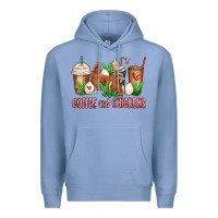 Colony Blue chicken   coffee cups Premium Hoodie - MaliasSmallBusiness