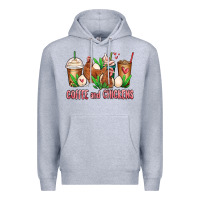 Heather Grey chicken   coffee cups Premium Hoodie - MaliasSmallBusiness
