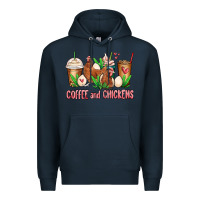 Navy chicken   coffee cups Premium Hoodie - MaliasSmallBusiness