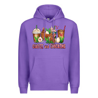 Purple chicken   coffee cups Premium Hoodie - MaliasSmallBusiness