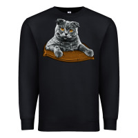 Black Scottish Fold Premium Sweatshirt - LillyAllenDesigns