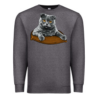 Charcoal Heather Scottish Fold Premium Sweatshirt - LillyAllenDesigns