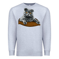 Heather Grey Scottish Fold Premium Sweatshirt - LillyAllenDesigns