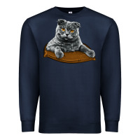 Navy Scottish Fold Premium Sweatshirt - LillyAllenDesigns