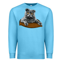 Ocean Blue Scottish Fold Premium Sweatshirt - LillyAllenDesigns