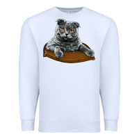 White Scottish Fold Premium Sweatshirt - LillyAllenDesigns