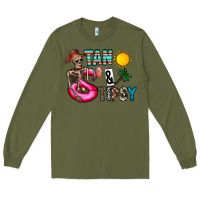 Army Green Tan Tipsy Long Sleeve Tee - CowhideDigitalArt