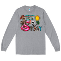 Heather Grey Tan Tipsy Long Sleeve Tee - CowhideDigitalArt