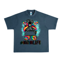 Midnight Navy tie dye momlife messy bun Urban Heavy Tee - BarkalooDesign