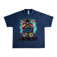 Navy tie dye momlife messy bun Urban Heavy Tee - BarkalooDesign