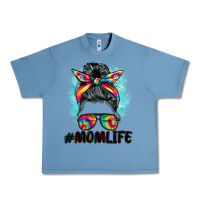 Pebble Blue tie dye momlife messy bun Urban Heavy Tee - BarkalooDesign