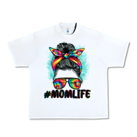 White tie dye momlife messy bun Urban Heavy Tee - BarkalooDesign