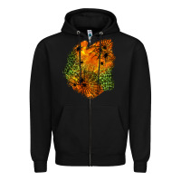Black spider leopard  halloween patch Zipper Hoodie - BundleAndBundleShop