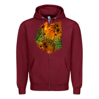 Burgundy spider leopard  halloween patch Zipper Hoodie - BundleAndBundleShop
