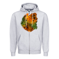 Heather Grey spider leopard  halloween patch Zipper Hoodie - BundleAndBundleShop