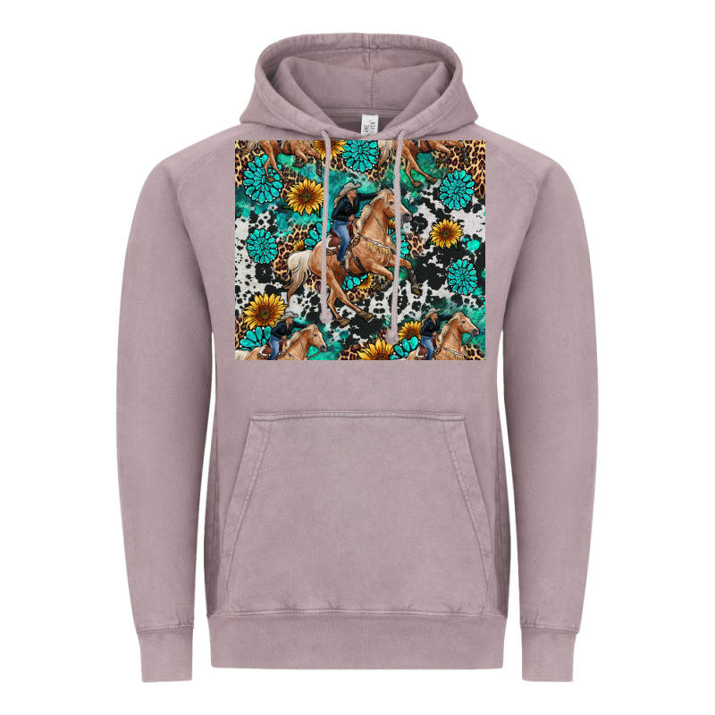 Cowgirl Sunflower Turquoise Vintage Hoodie by RanaPortraitStore | Teevron
