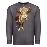 Charcoal Heather Hereford Heifer Premium Sweatshirt - LillyAllenDesigns