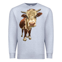 Heather Grey Hereford Heifer Premium Sweatshirt - LillyAllenDesigns