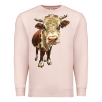 Pale Pink Hereford Heifer Premium Sweatshirt - LillyAllenDesigns