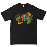 Black caravan sunflowers and cactus Premium Tee - Artiststas