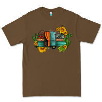 Cacao caravan sunflowers and cactus Premium Tee - Artiststas