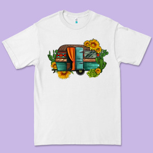 Caravan Sunflowers And Cactus Premium Tee Designed By Artiststas