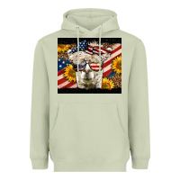 Matcha Western 4th Of July Llama Background Heavyweight Hoodie - LillyAllenDesigns