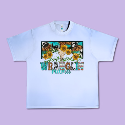 Wranglin Mama Urban Heavy Tee Designed By Texasbilliewilder