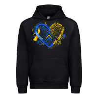 Black world down syndrome day heart Urban Hoodie - Artiststas